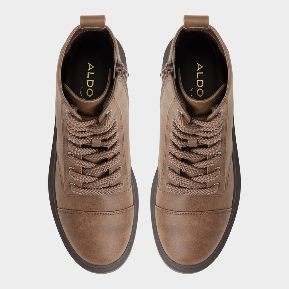 Medium brown Goer in Medium Brown - Combat ankle boot, Lug sole | Aldo