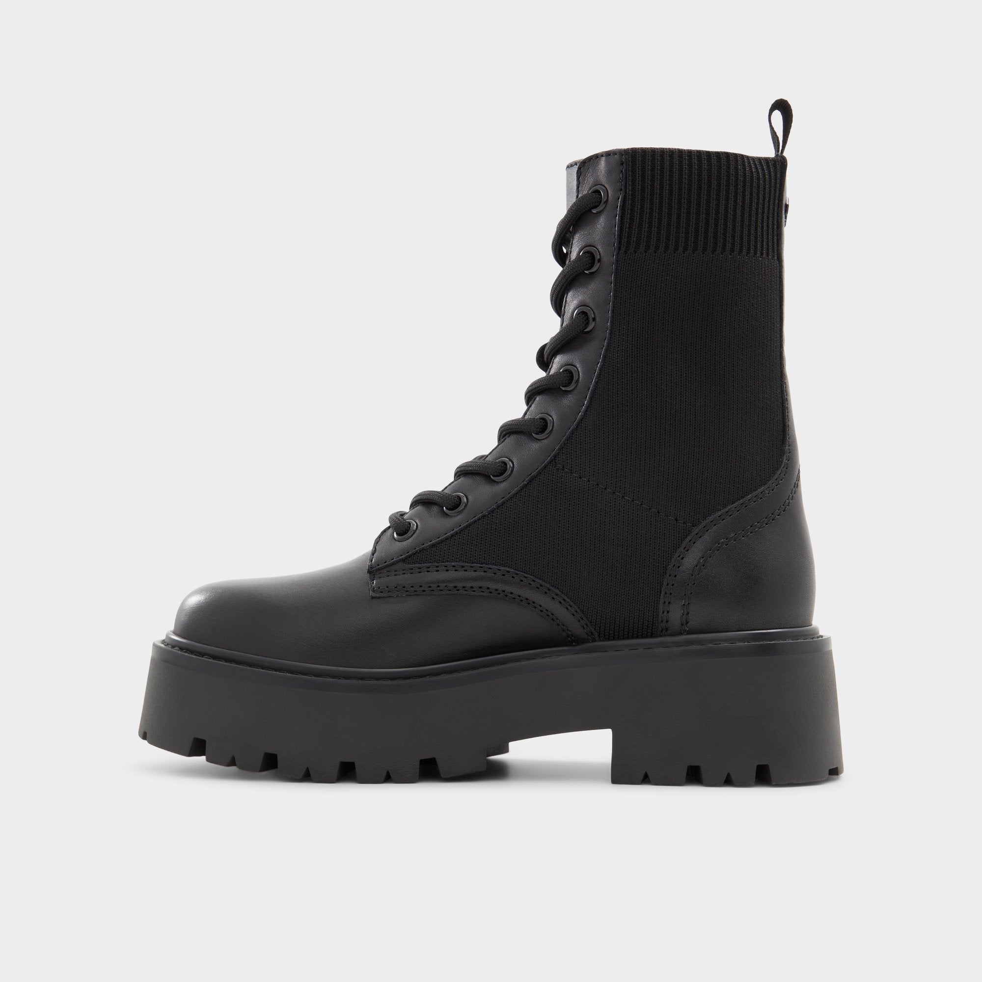 Black Talaleryknit Black Women's Combat boots - Combat ankle boot, Black | Aldo