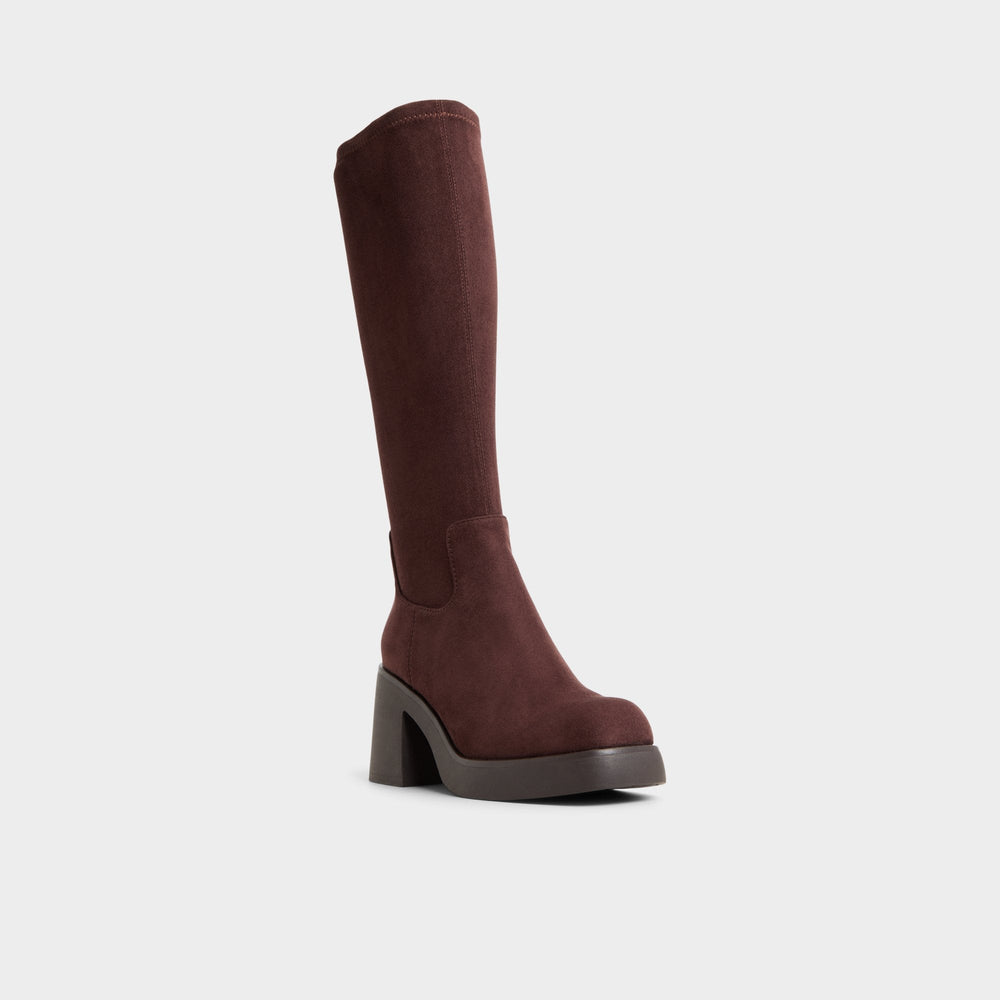 Dark Brown Auster in Dark Brown - Knee-high boot, Platform | Aldo