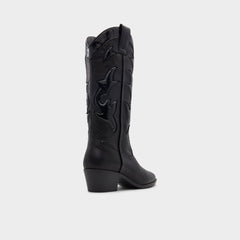 Black Nebraska Black Women's Western - Mid-calf western boot, Block heel | Aldo