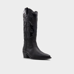 Black Nebraska Black Women's Western - Mid-calf western boot, Block heel | Aldo