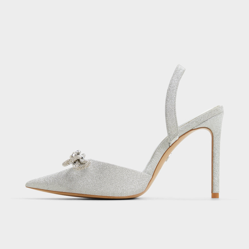 Silver Addie Silver Women's Slingbacks - Slingback heel, Stiletto heel | Aldo