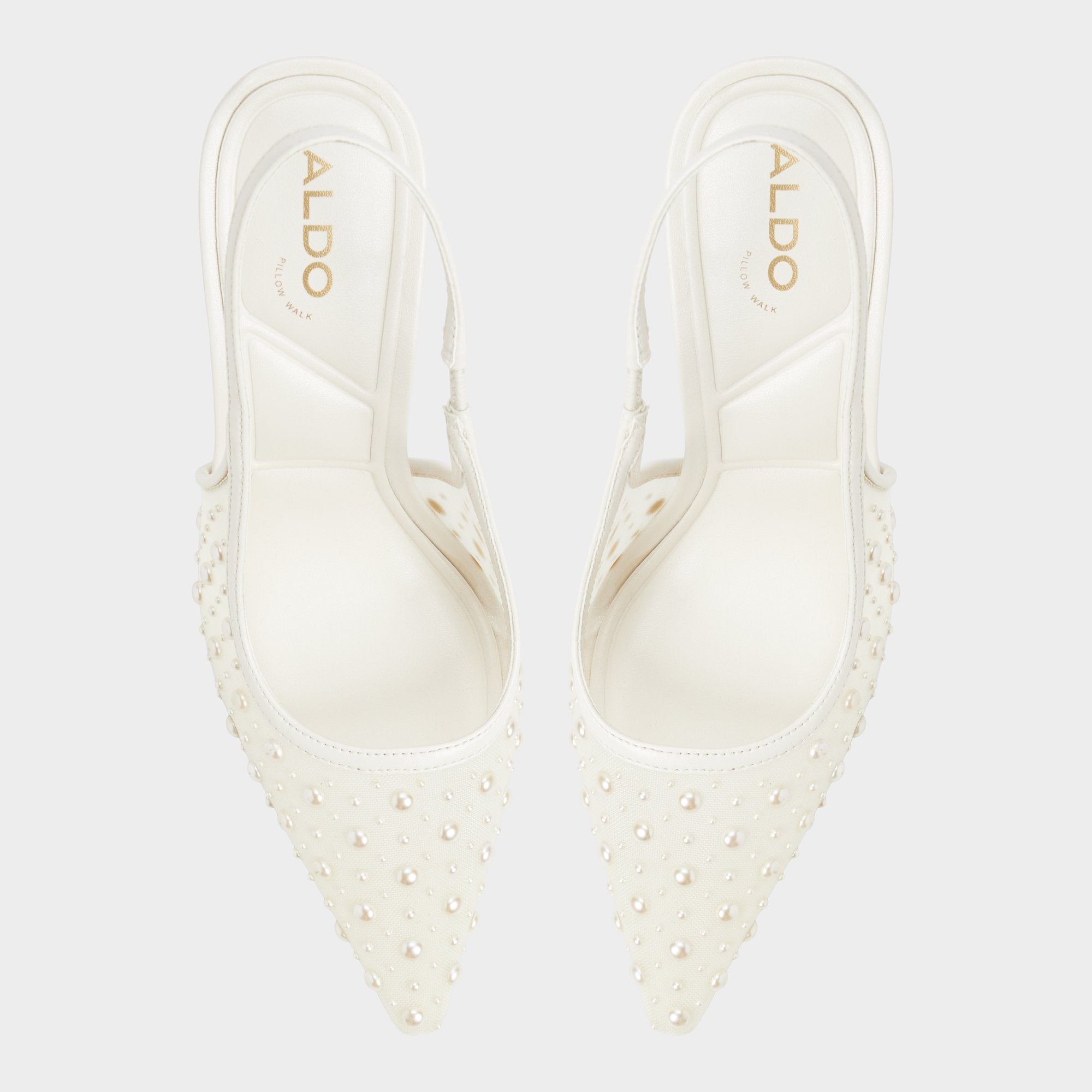 Other White Pearlescent Other White Textile Mesh Women's Slingbacks - Slingback heel | Aldo
