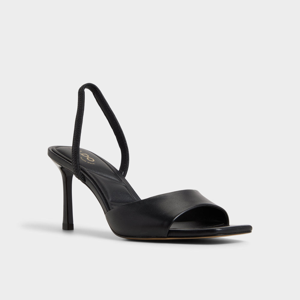 Black Andya Black Women's Strappy sandals - Slingback heeled sandal, Stiletto heel | Aldo
