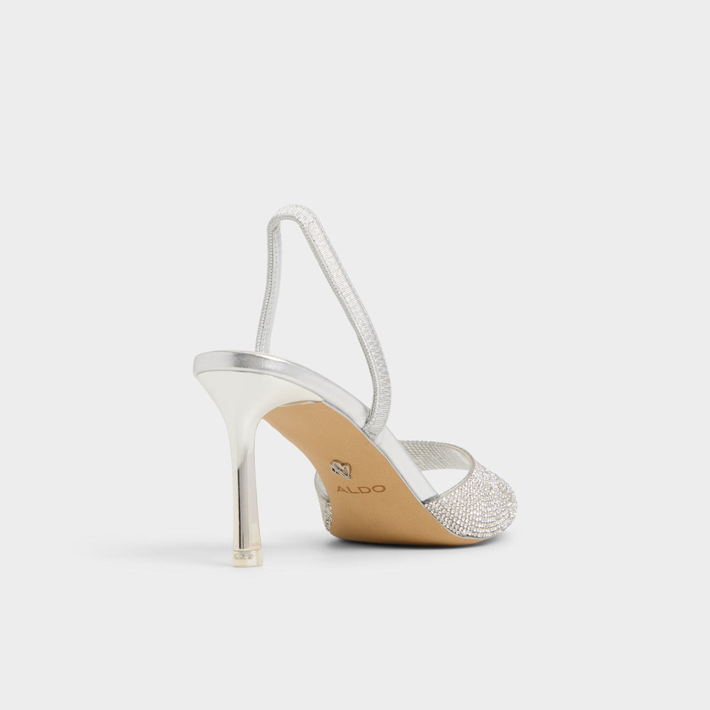 Silver Andyana Silver Women's Strappy sandals - Slingback heeled sandal, Stiletto heel | Aldo