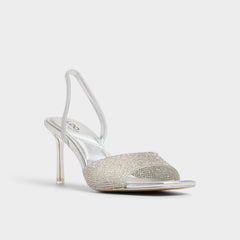 Silver Andyana Silver Women's Strappy sandals - Slingback heeled sandal, Stiletto heel | Aldo