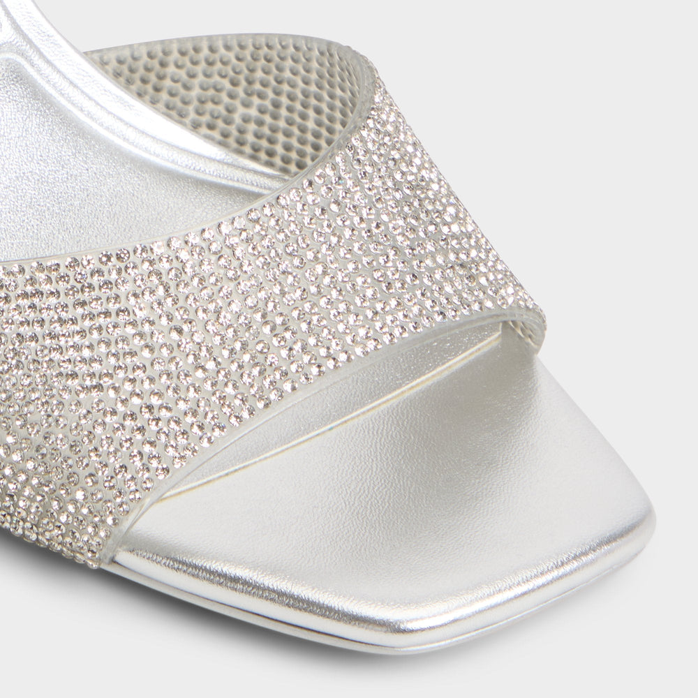 Silver Andyana Silver Women's Strappy sandals - Slingback heeled sandal, Stiletto heel | Aldo