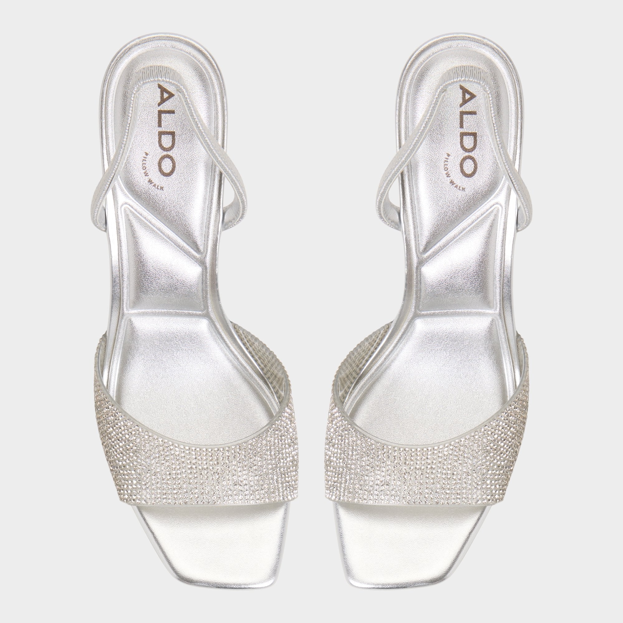 Silver Andyana Silver Women's Strappy sandals - Slingback heeled sandal, Stiletto heel | Aldo