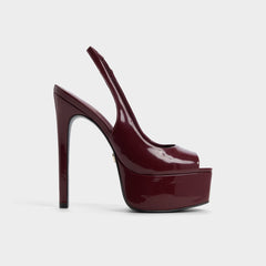 Dark Red Thanlinie in Dark Red - Slingback heeled sandal, Platform | Aldo