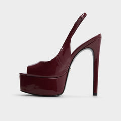 Dark Red Thanlinie in Dark Red - Slingback heeled sandal, Platform | Aldo