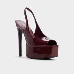 Dark Red Thanlinie in Dark Red - Slingback heeled sandal, Platform | Aldo