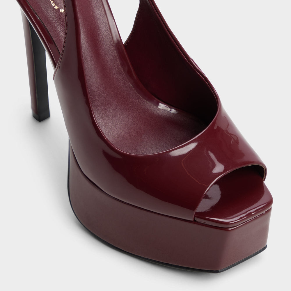 Dark Red Thanlinie in Dark Red - Slingback heeled sandal, Platform | Aldo