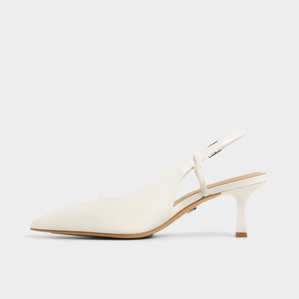 White/bone Adan in White Bone - Slingback heel, Kitten heel | Aldo