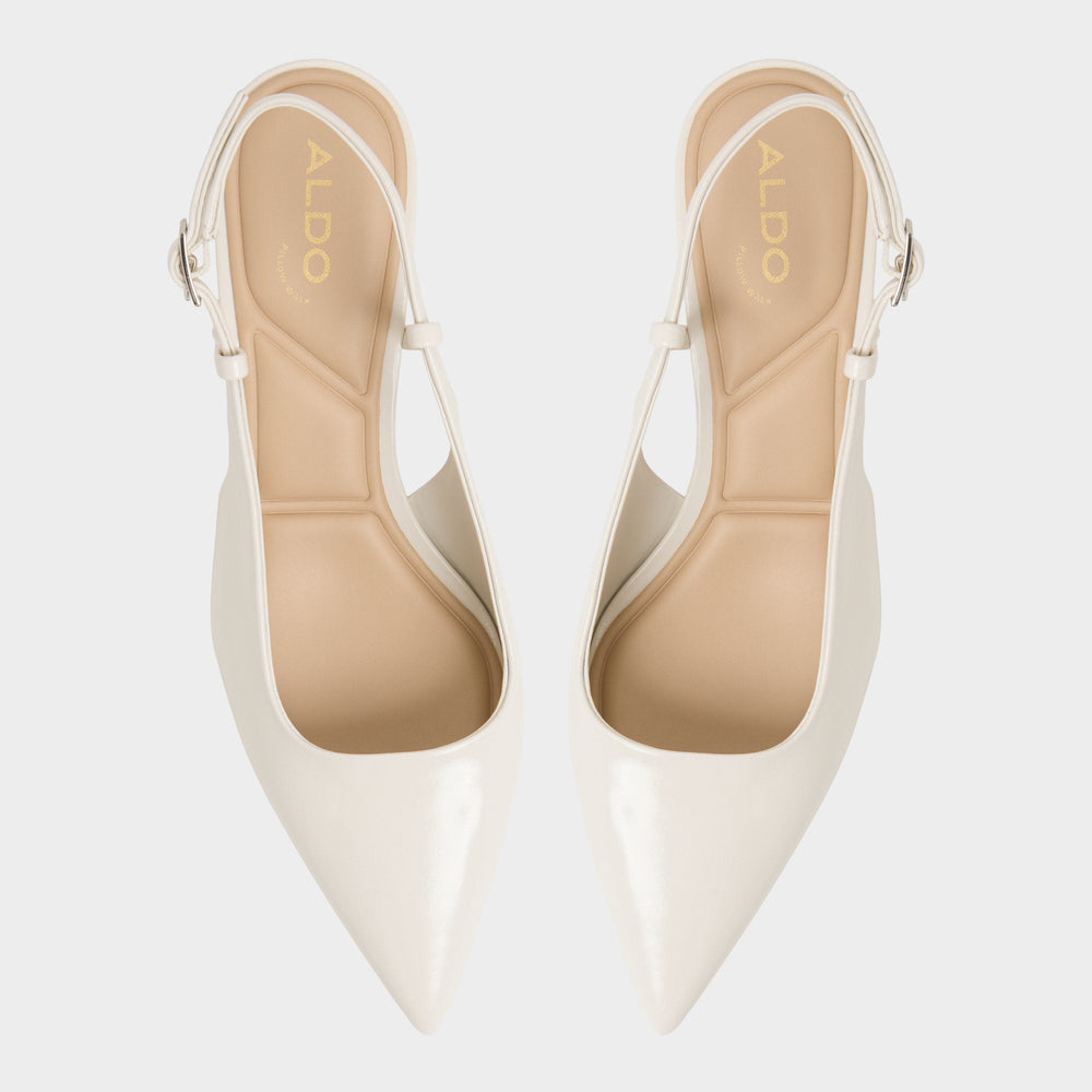 White/bone Adan in White Bone - Slingback heel, Kitten heel | Aldo