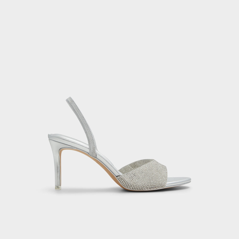 Silver Aitana Silver Women's Heeled sandals - Slingback heeled sandal, Stiletto heel | Aldo