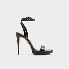 Black Katelina Black Women's Heeled sandals - Strappy heeled sandal, Stiletto platform | Aldo