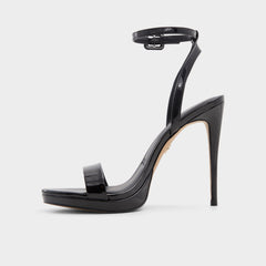Black Katelina Black Women's Heeled sandals - Strappy heeled sandal, Stiletto platform | Aldo