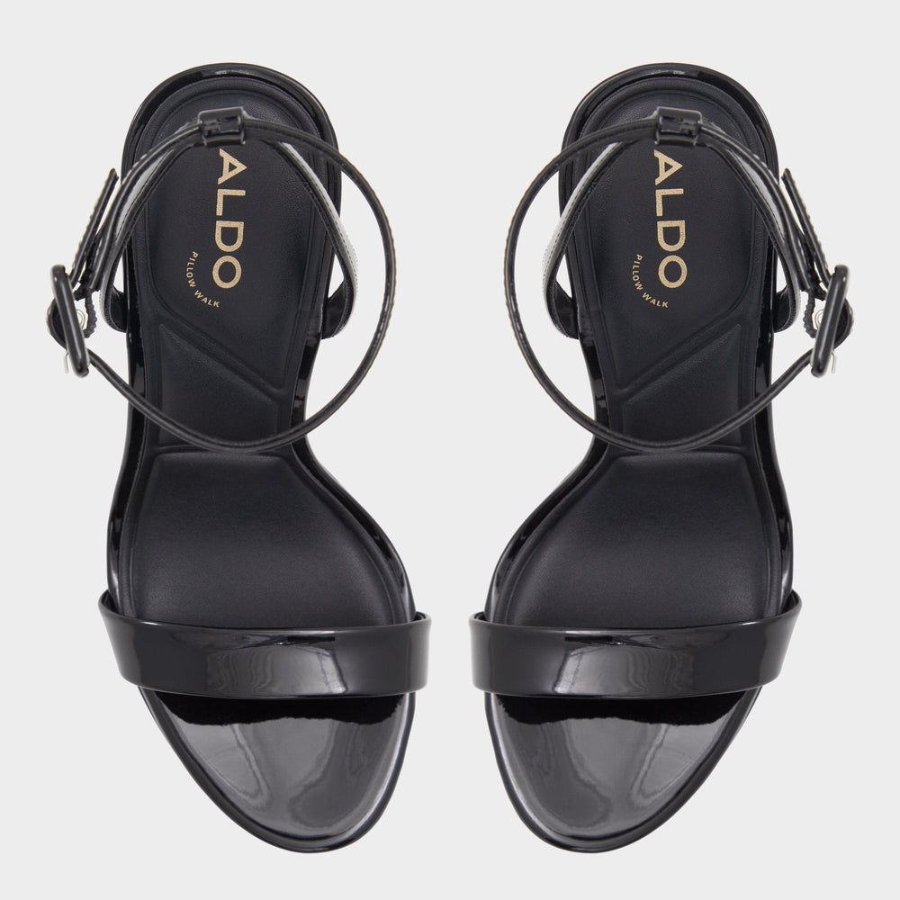 Black Katelina Black Women's Heeled sandals - Strappy heeled sandal, Stiletto platform | Aldo