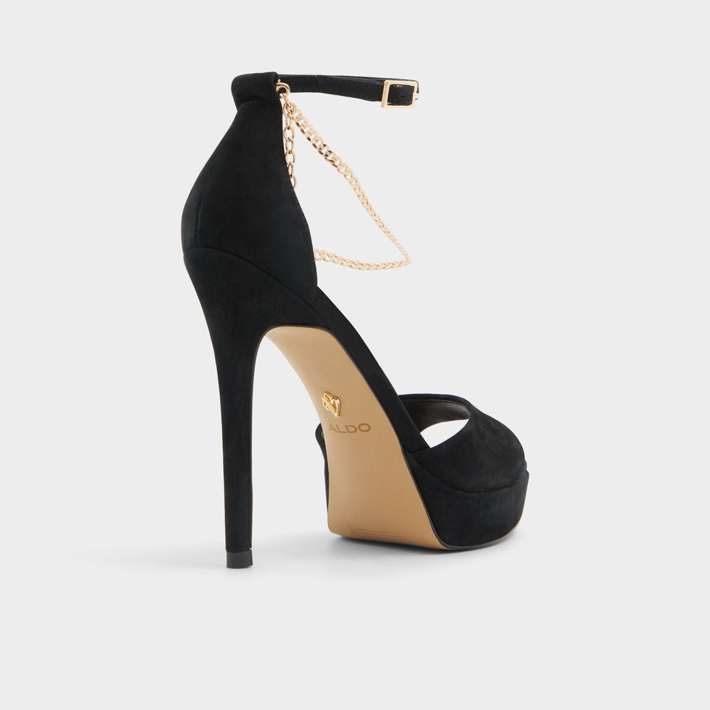 Black overflow Afumeth Black Overflow Women's Platform sandals - Strappy heeled sandal, Stiletto platform | Aldo