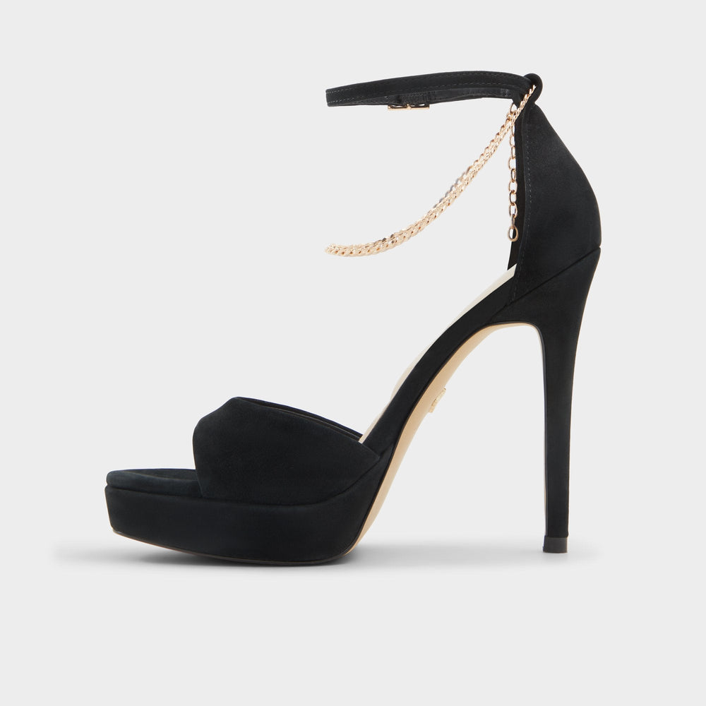 Black overflow Afumeth Black Overflow Women's Platform sandals - Strappy heeled sandal, Stiletto platform | Aldo