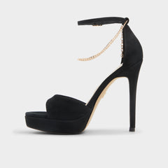 Black overflow Afumeth Black Overflow Women's Platform sandals - Strappy heeled sandal, Stiletto platform | Aldo