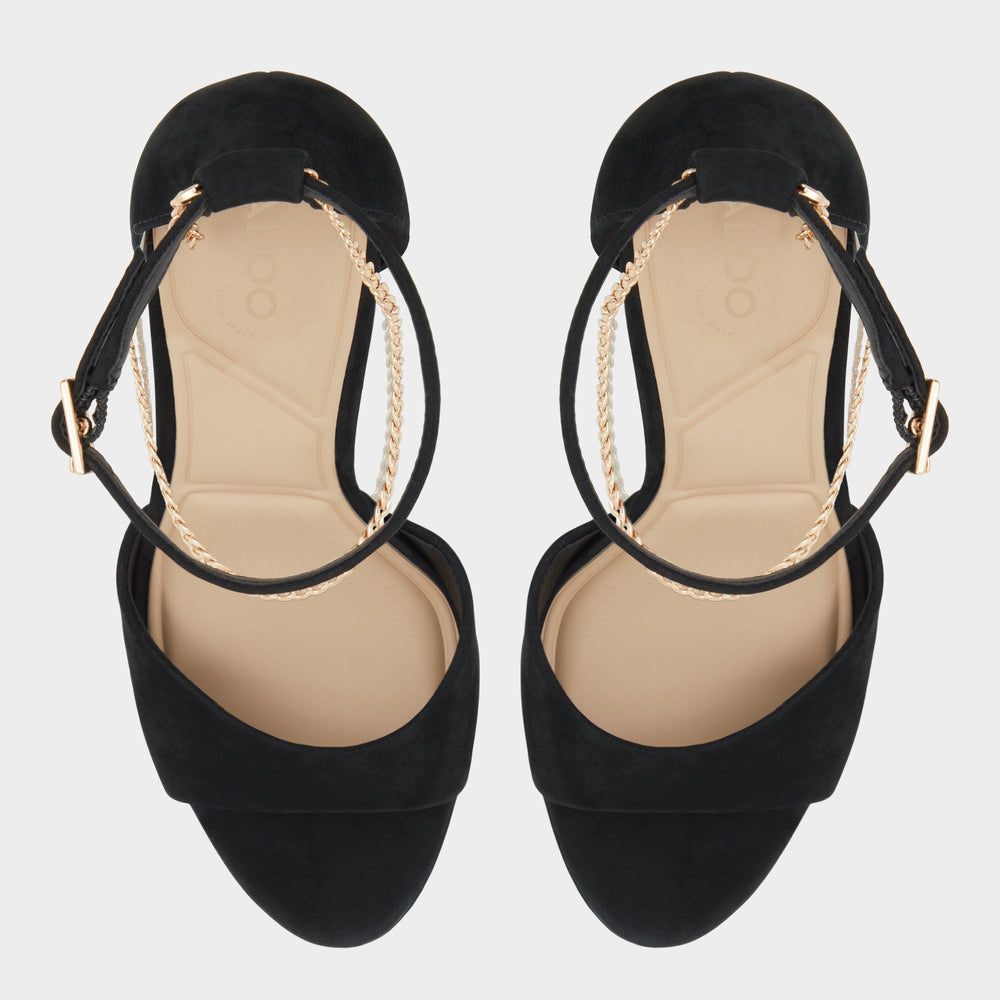 Black overflow Afumeth Black Overflow Women's Platform sandals - Strappy heeled sandal, Stiletto platform | Aldo