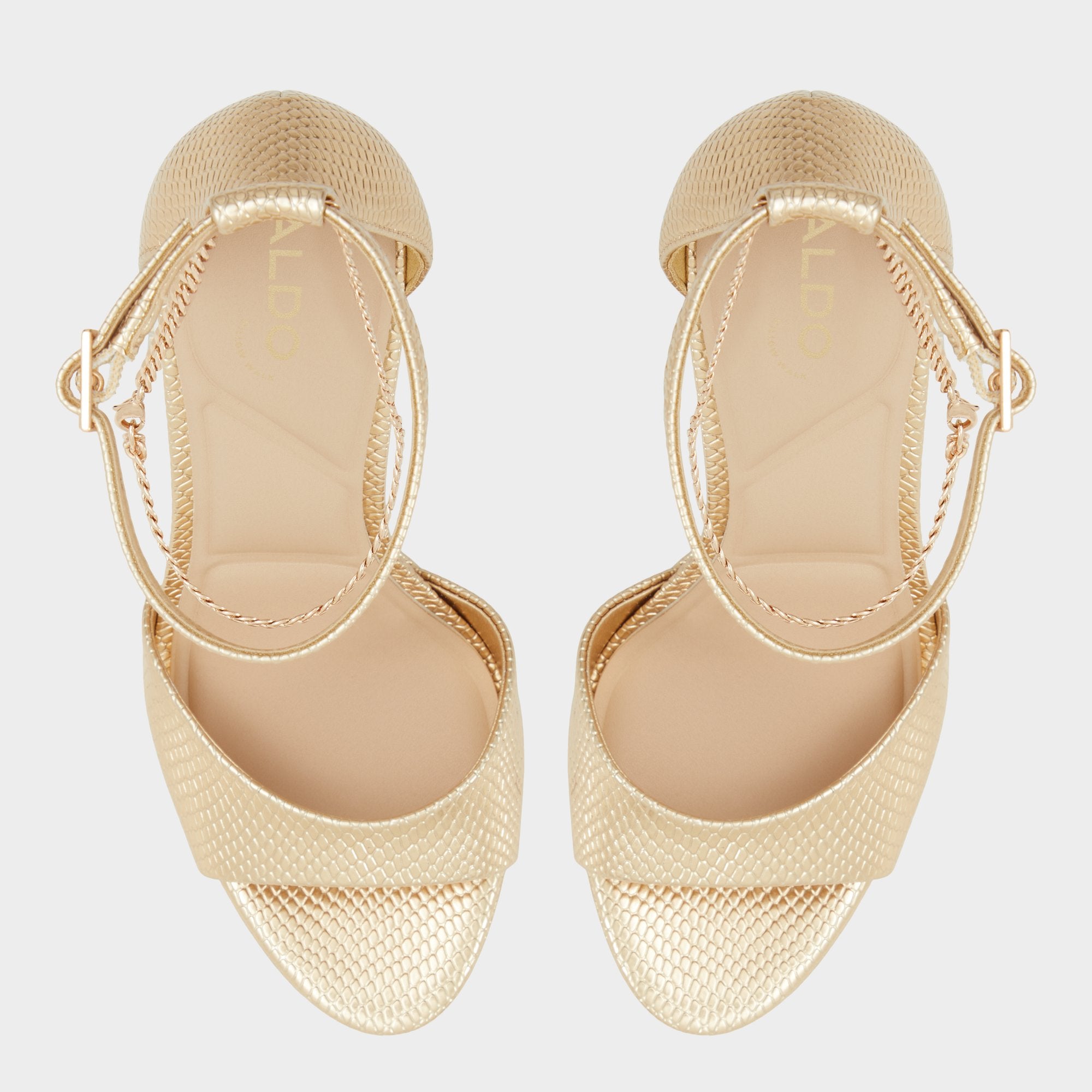Gold Afumeth Gold Women's Platform sandals - Strappy heeled sandal, Stiletto platform | Aldo