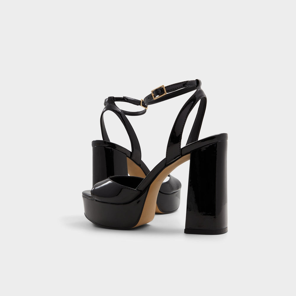 Black Valoria Black Women's Platform sandals - Strappy heeled sandal, Platform | Aldo
