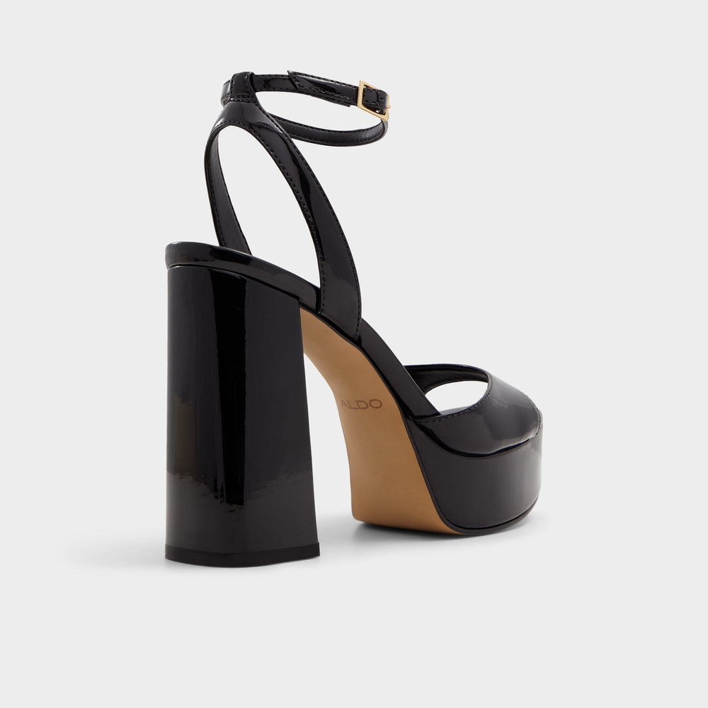 Black Valoria Black Women's Platform sandals - Strappy heeled sandal, Platform | Aldo