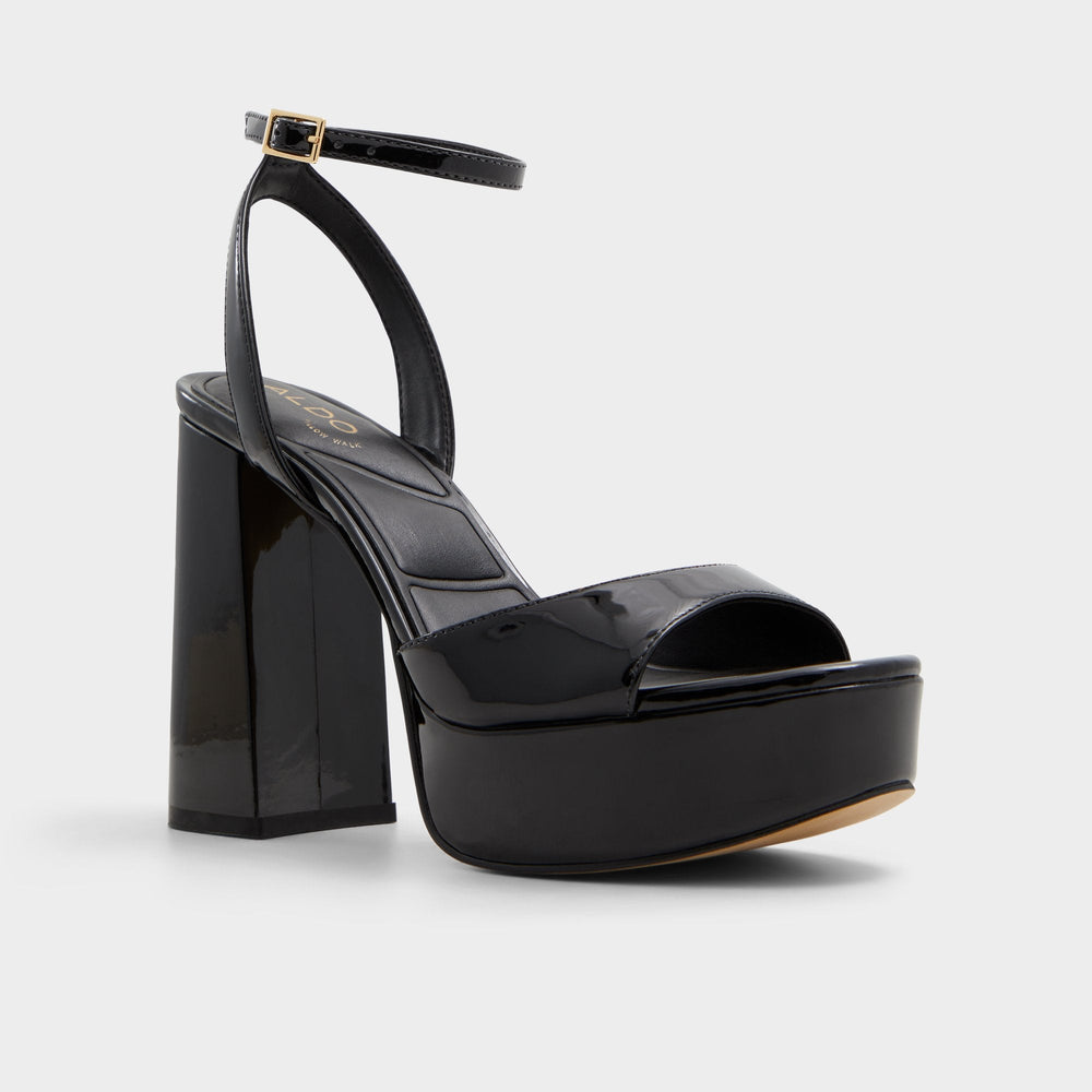 Black Valoria Black Women's Platform sandals - Strappy heeled sandal, Platform | Aldo