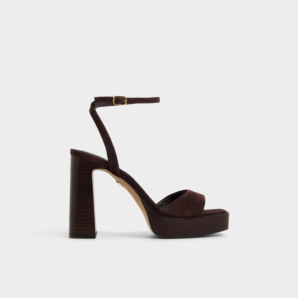 Dark brown Lothon Dark Brown Women's Platform sandals - Strappy heeled sandal, Platform | Aldo