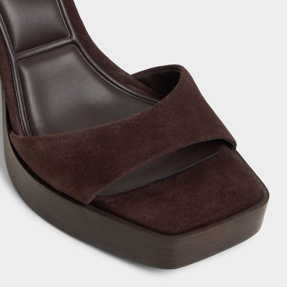 Dark brown Lothon Dark Brown Women's Platform sandals - Strappy heeled sandal, Platform | Aldo