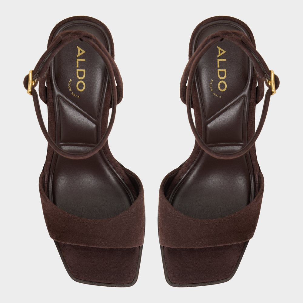 Dark brown Lothon Dark Brown Women's Platform sandals - Strappy heeled sandal, Platform | Aldo