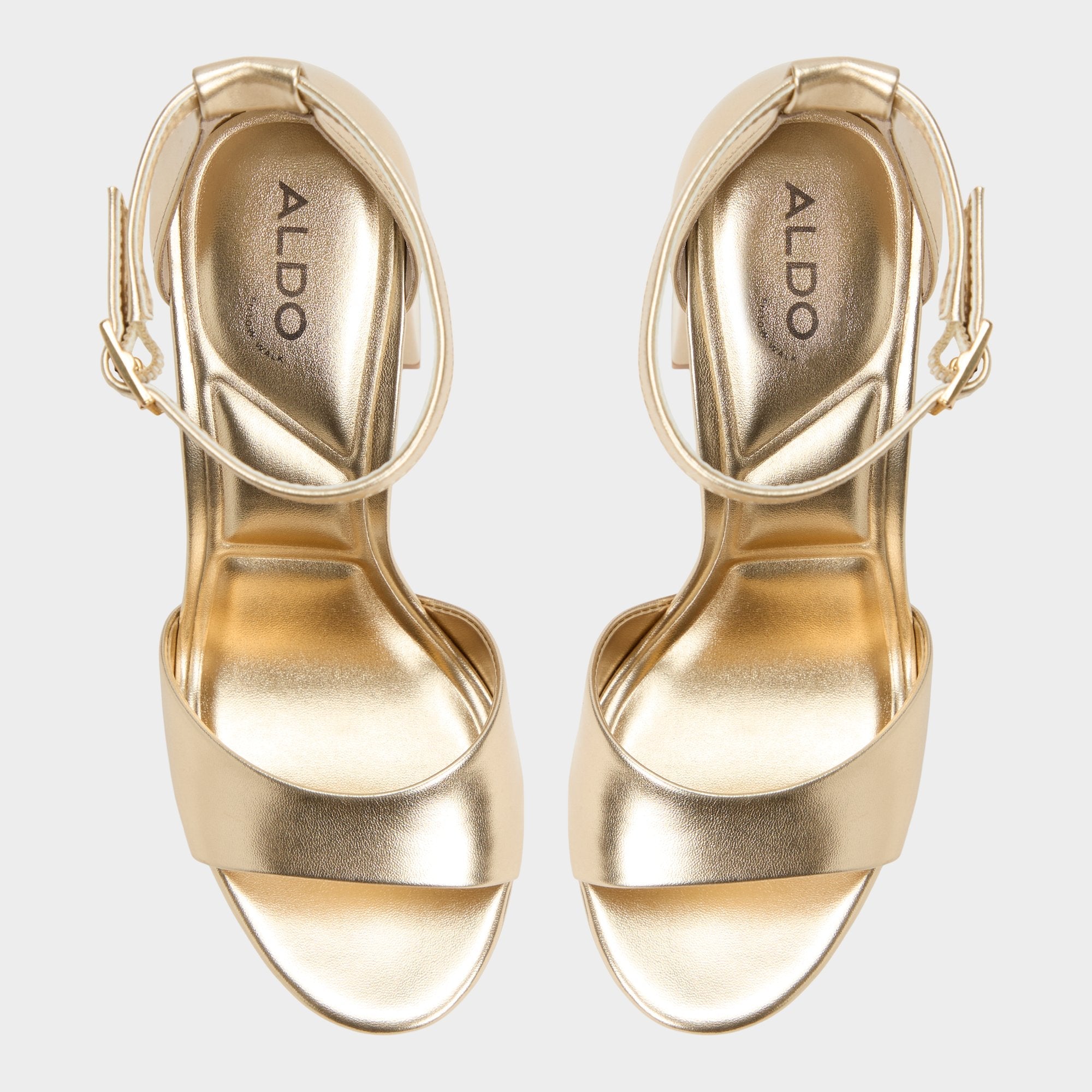 Gold Enaegyn 2.0 in Gold - Strappy heeled sandal, Platform | Aldo