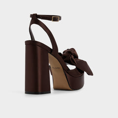 Dark brown Luscious in Dark Brown - Strappy heeled sandal, Platform | Aldo