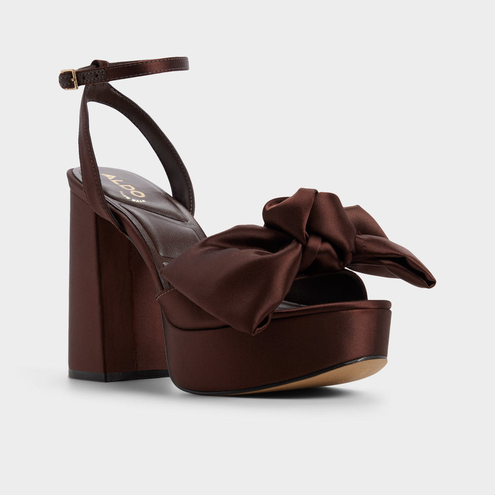 Dark brown Luscious in Dark Brown - Strappy heeled sandal, Platform | Aldo