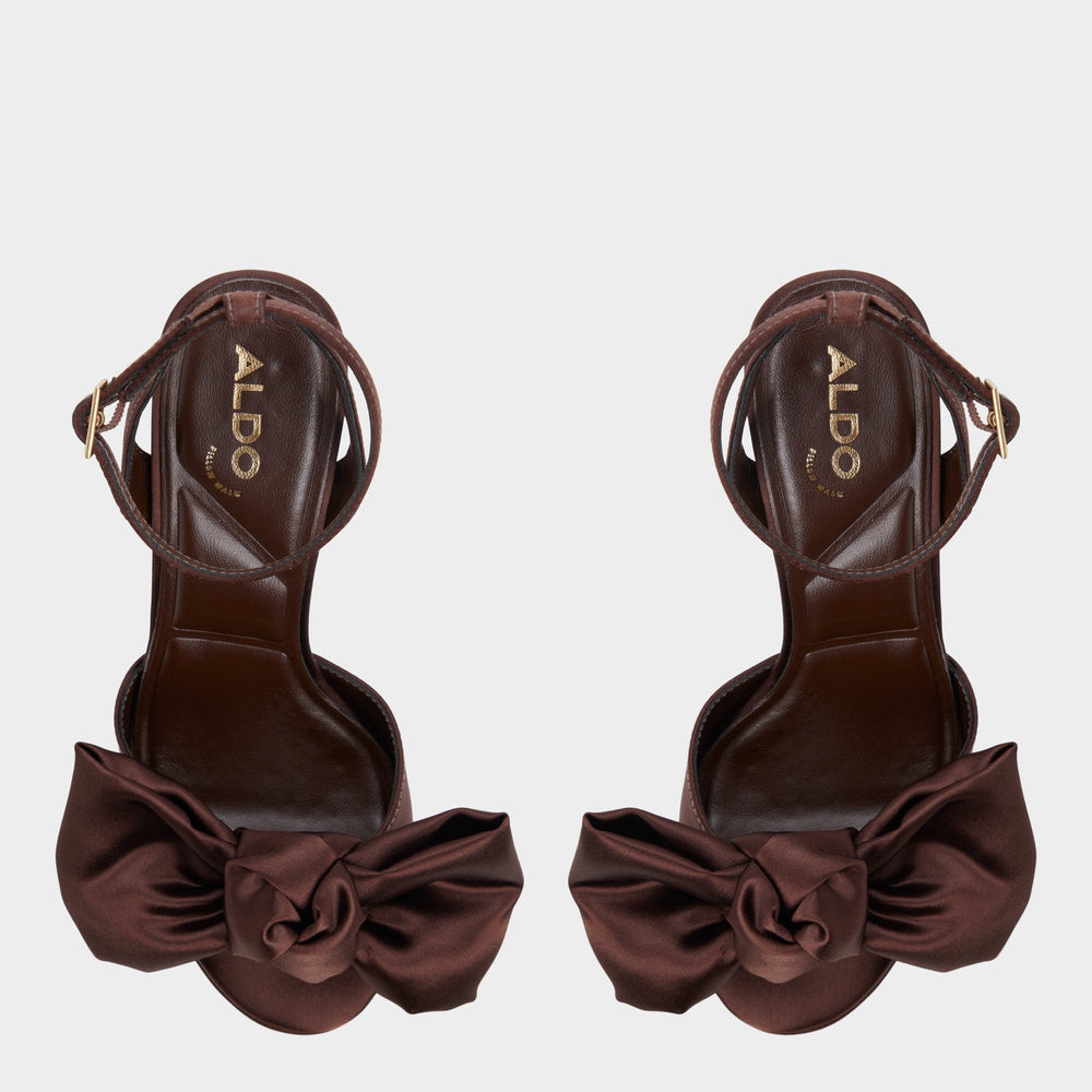 Dark brown Luscious in Dark Brown - Strappy heeled sandal, Platform | Aldo