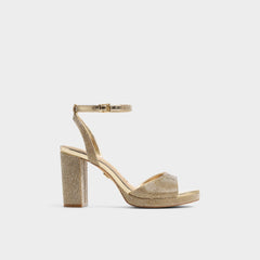 Champagne Alluring Champagne Women's Strappy sandals - Strappy heeled sandal, Platform | Aldo
