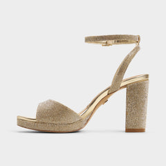 Champagne Alluring Champagne Women's Strappy sandals - Strappy heeled sandal, Platform | Aldo