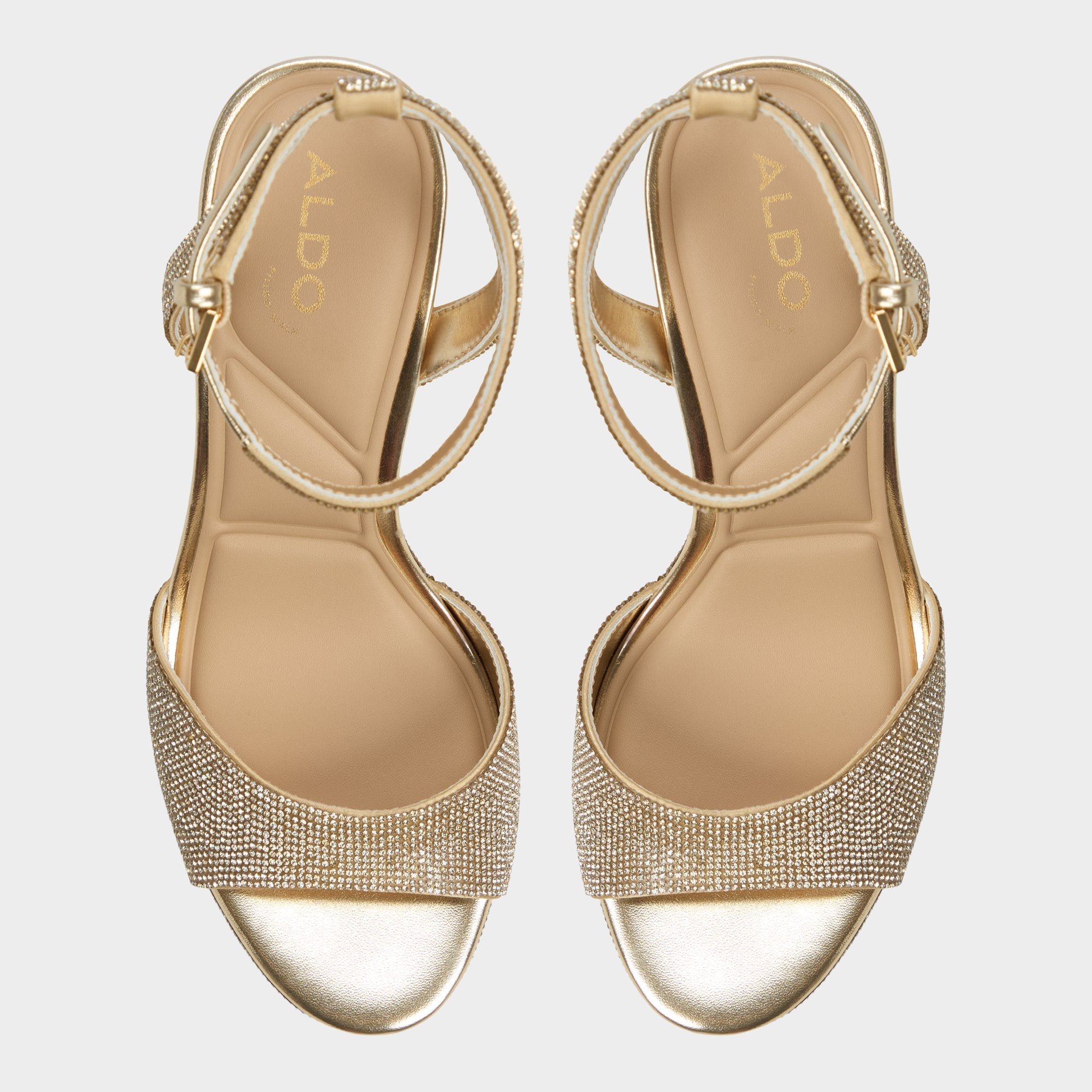 Champagne Alluring Champagne Women's Strappy sandals - Strappy heeled sandal, Platform | Aldo