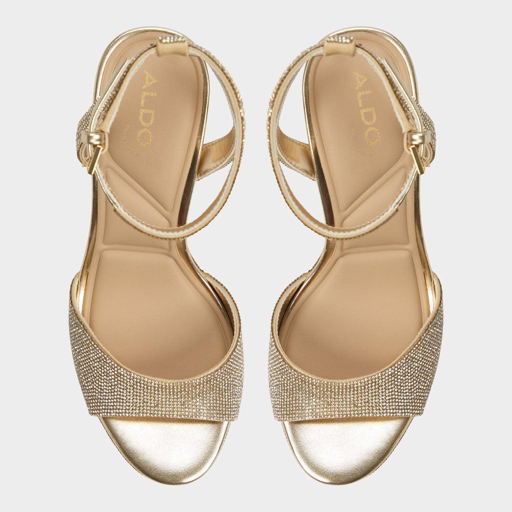 Champagne Alluring Champagne Women's Strappy sandals - Strappy heeled sandal, Platform | Aldo