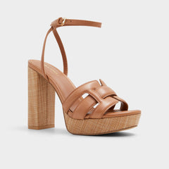 Medium brown Valaberel Medium Brown Women's Platform sandals - Strappy heeled sandal, Platform | Aldo