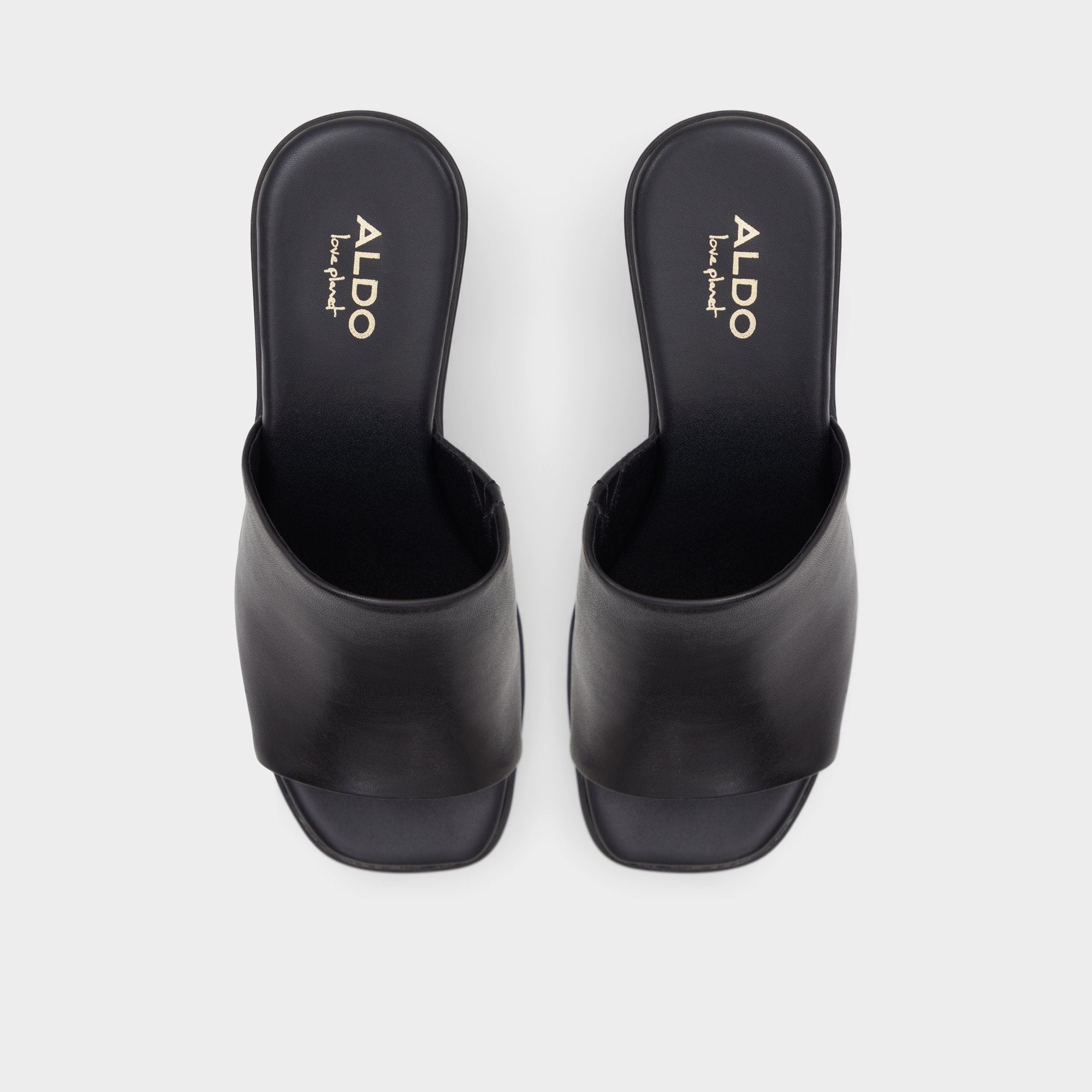 Other black Maysee Other Black Leather Smooth Women's Mule slides - Heeled mule, Platform | Aldo