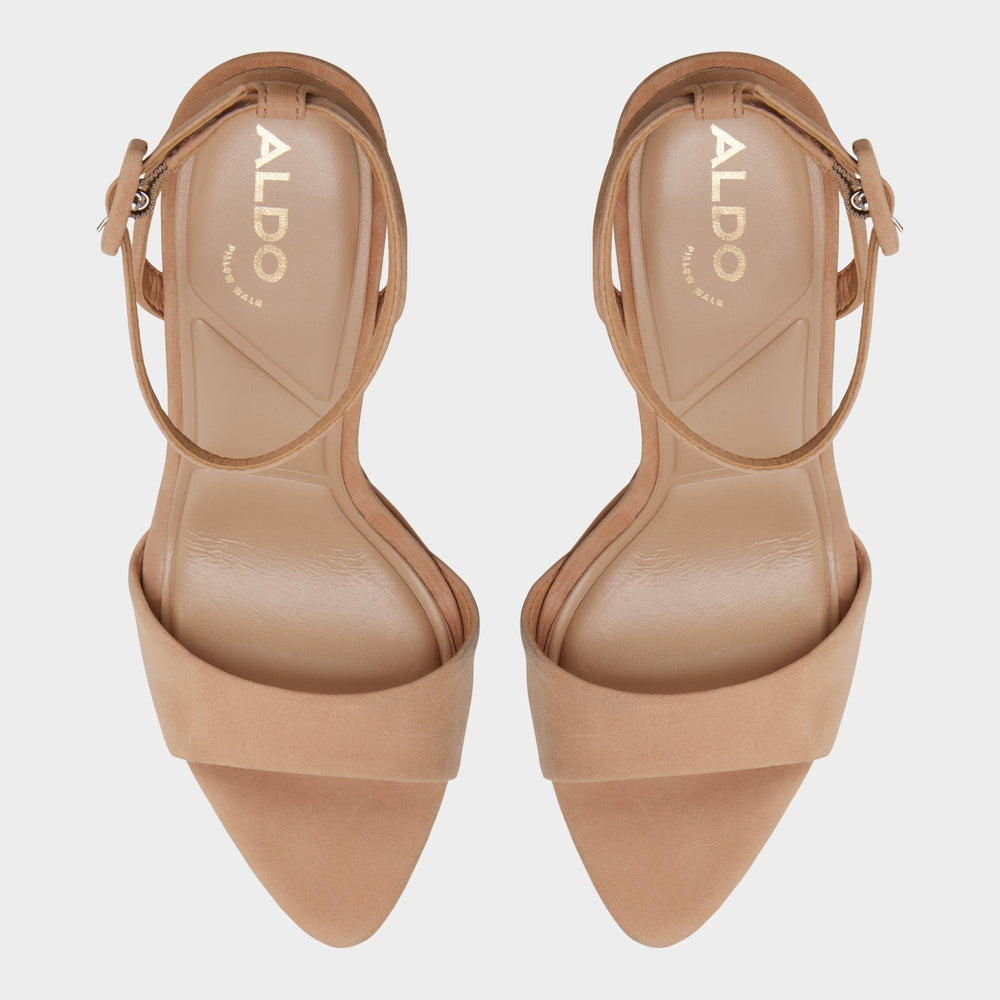 Medium Beige Ivette in Medium Beige - Strappy heeled sandal, Platform | Aldo