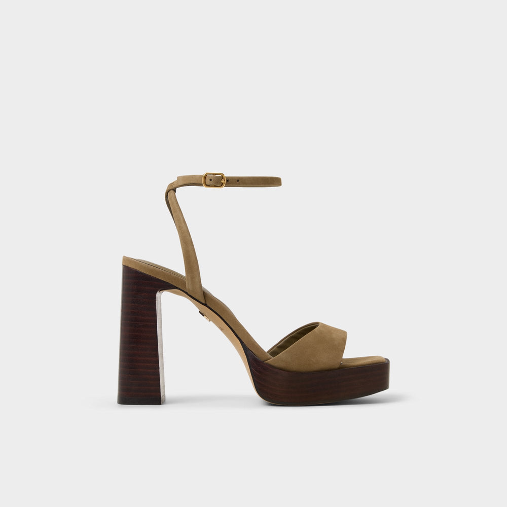 Other Green Lothon in Other Green - Strappy heeled sandal, Platform | Aldo