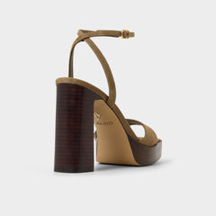 Other Green Lothon in Other Green - Strappy heeled sandal, Platform | Aldo