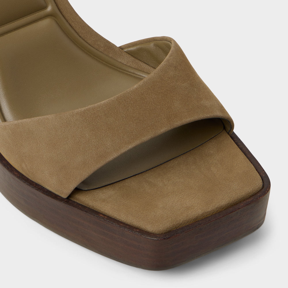 Other Green Lothon in Other Green - Strappy heeled sandal, Platform | Aldo