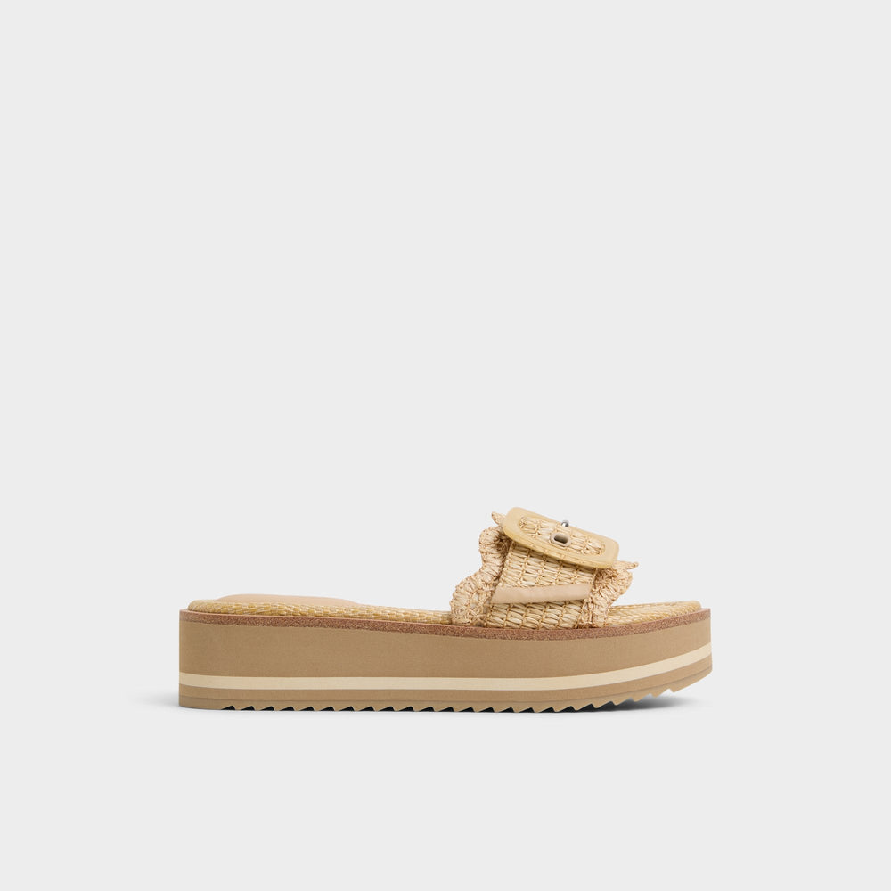 Light beige Wavynelly Light Beige Women's Flats - Slide sandal, Platform | Aldo