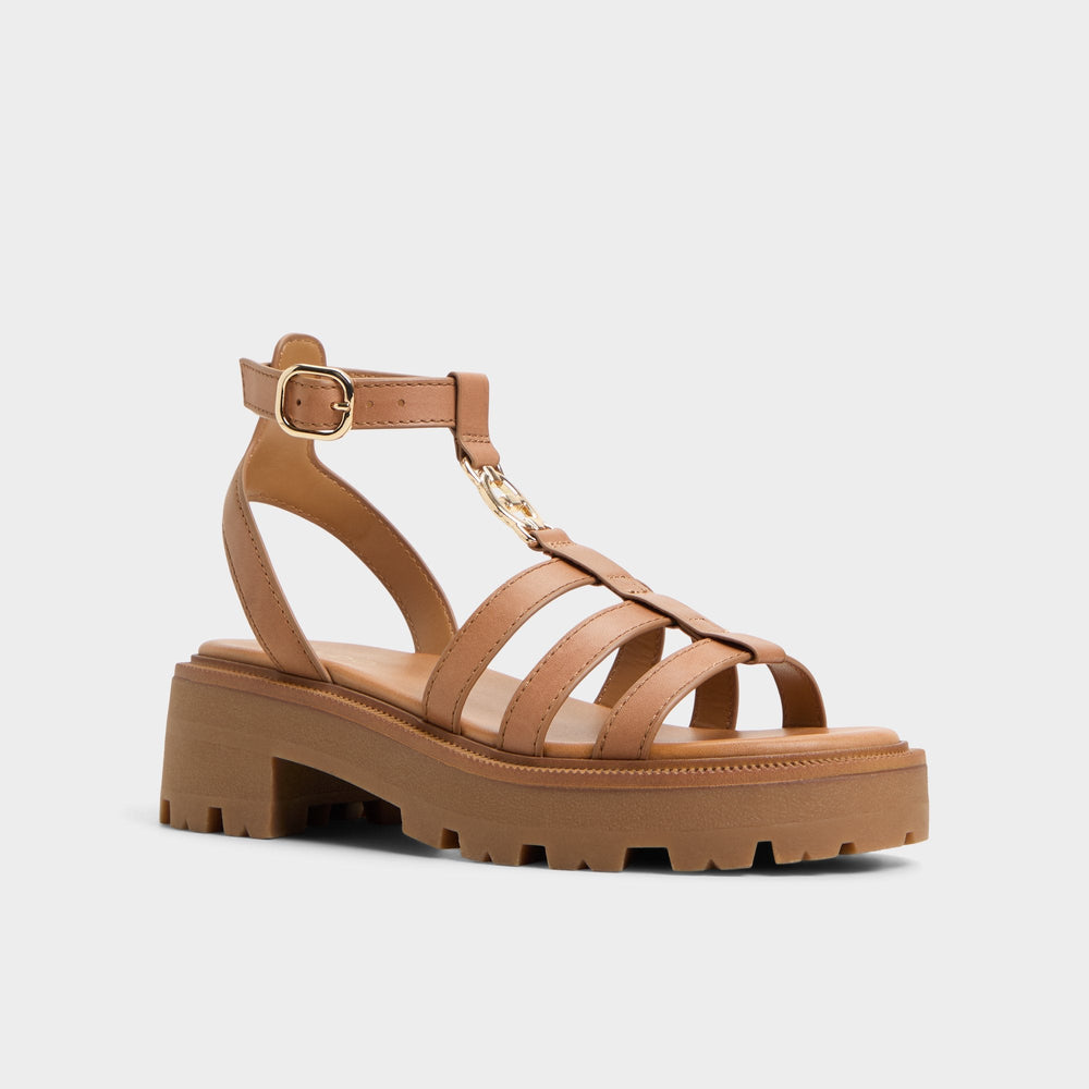 Medium Brown Lamington Medium Brown Women's Strappy sandals - Gladiator sandal, Lug sole | Aldo