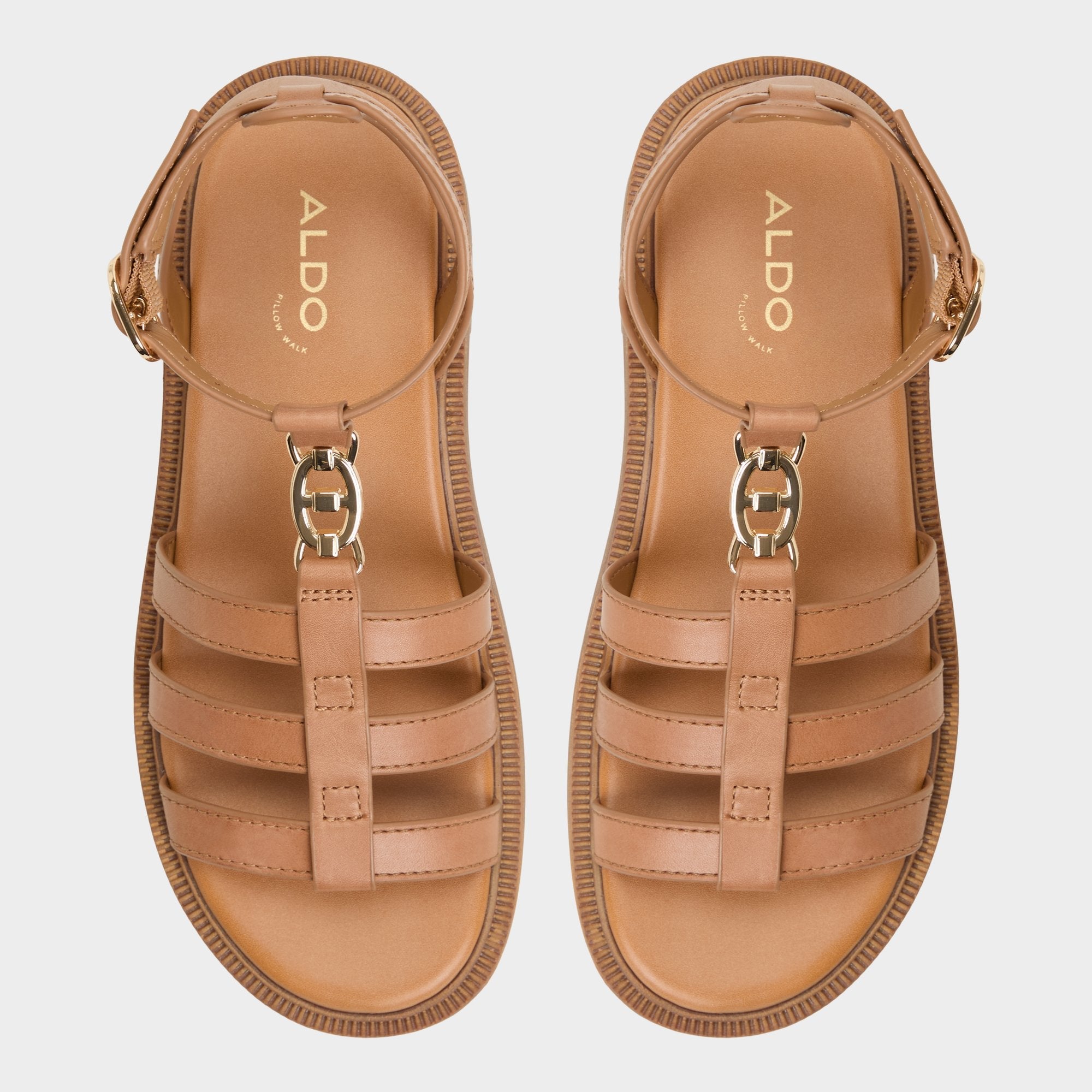 Medium Brown Lamington Medium Brown Women's Strappy sandals - Gladiator sandal, Lug sole | Aldo